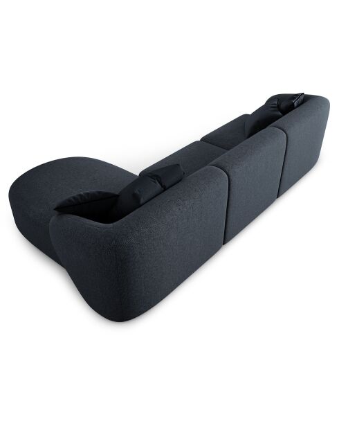 Canapé d'angle Droit modulaire Chiara 4 places bleu mélange - 259x155x74 cm