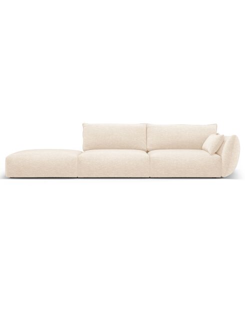 Canapé Gauche Clau 4 places beige clair - 286x100x85 cm