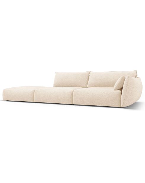 Canapé Gauche Clau 4 places beige clair - 286x100x85 cm