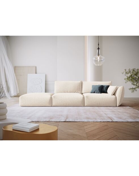 Canapé Gauche Clau 4 places beige clair - 286x100x85 cm