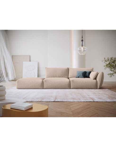 Canapé Gauche Clau 4 places beige - 286x100x85 cm