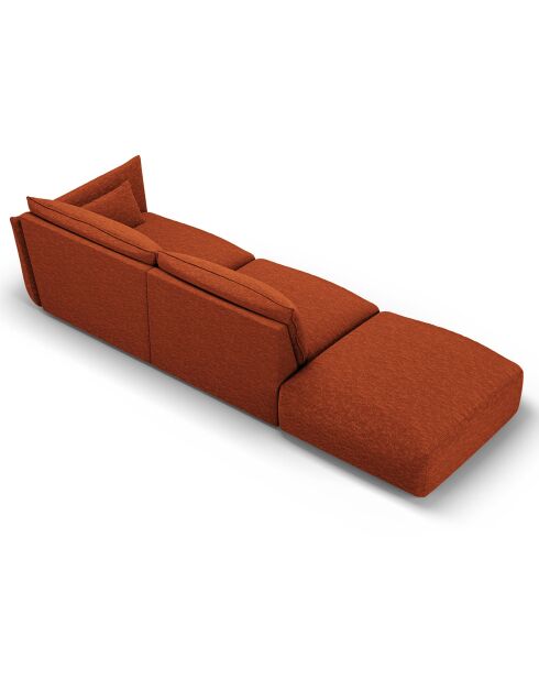Canapé Gauche Clau 4 places terracotta - 286x100x85 cm