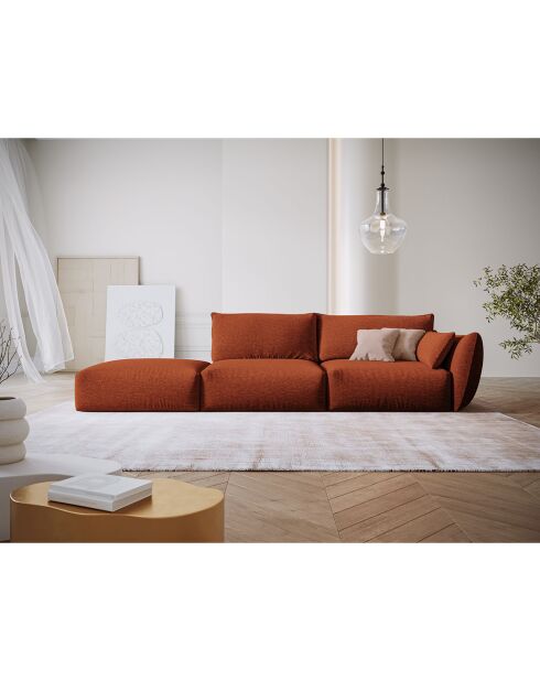 Canapé Gauche Clau 4 places terracotta - 286x100x85 cm