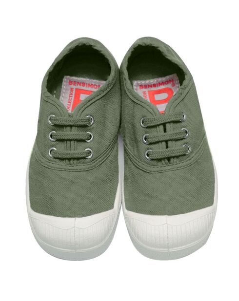 Tennisschuhe mit Schnürung aus mandelfarbener Oeko-Tex® -zertifizierter Baumwolle