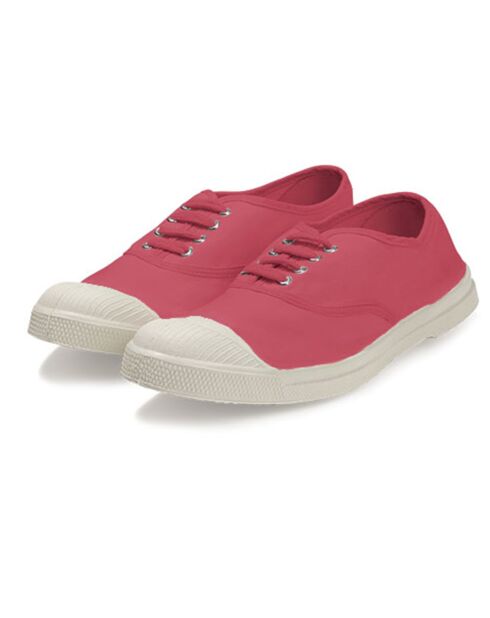 Oeko-Tex® Tennisschuhe mit Schnürung aus Baumwolle in Rouge-Qualität