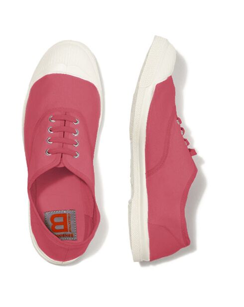 Oeko-Tex® Tennisschuhe mit Schnürung aus Baumwolle in Rouge-Qualität