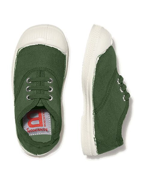 Khakifarbene Oeko-Tex® -zertifizierte Tennisschuhe aus Baumwolle