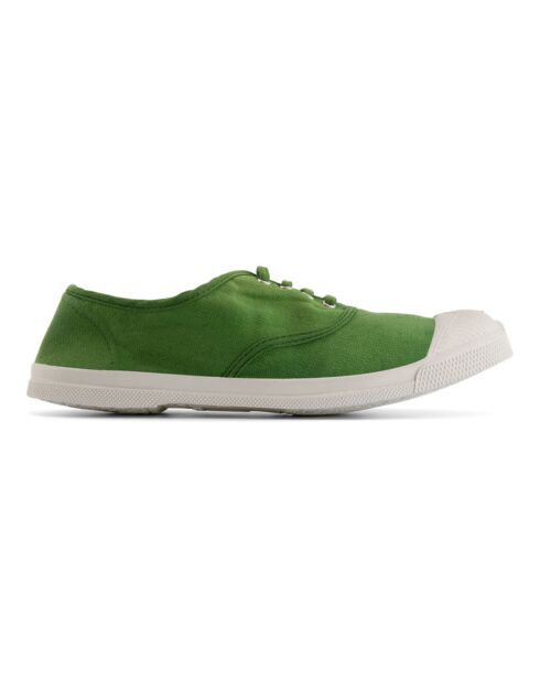 Tennis à lacets en Coton certifié Oeko-tex® vert prairie