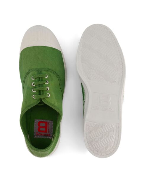 Tennis à lacets en Coton certifié Oeko-tex® vert prairie