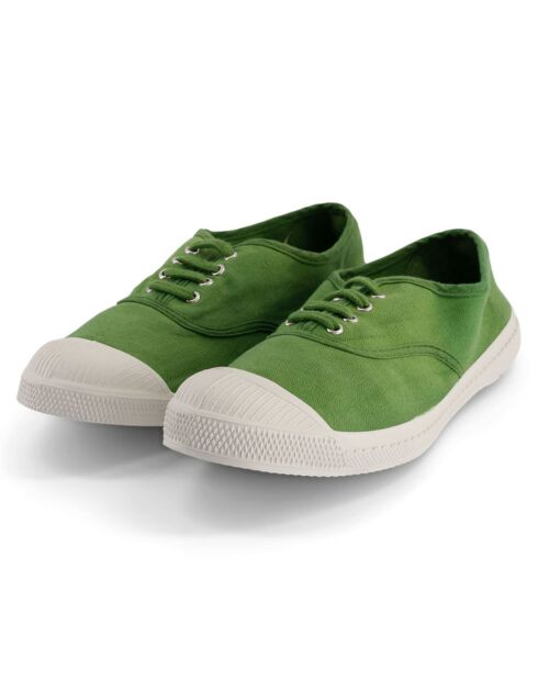 Tennis à lacets en Coton certifié Oeko-tex® vert prairie