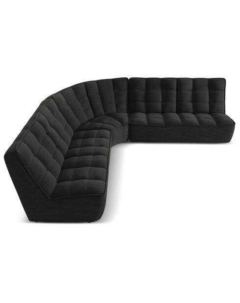 Canapé d'angle modulable Symétrique Moni 6 places noir - 284x284x91 cm