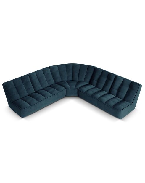 Canapé d'angle modulable Symétrique Moni 6 places bleu - 284x284x91 cm