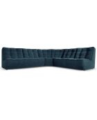 Canapé d'angle modulable Symétrique Moni 6 places bleu - 284x284x91 cm