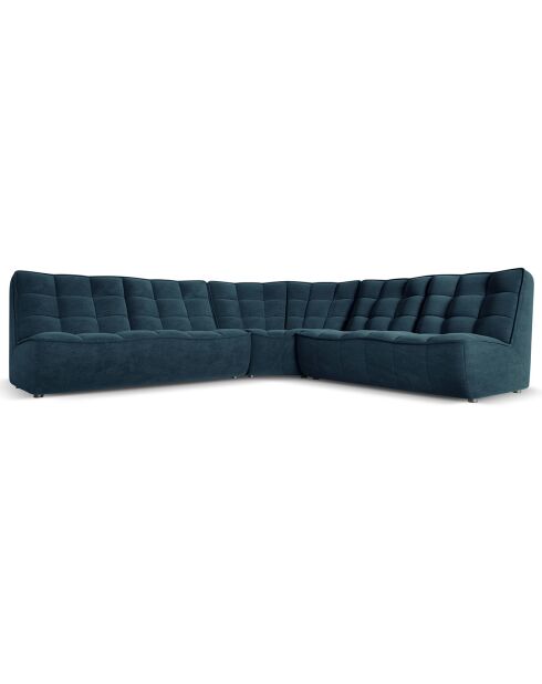 Canapé d'angle modulable Symétrique Moni 6 places bleu - 284x284x91 cm