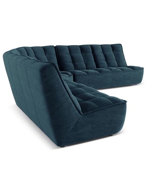 Canapé d'angle modulable Symétrique Moni 6 places bleu - 284x284x91 cm
