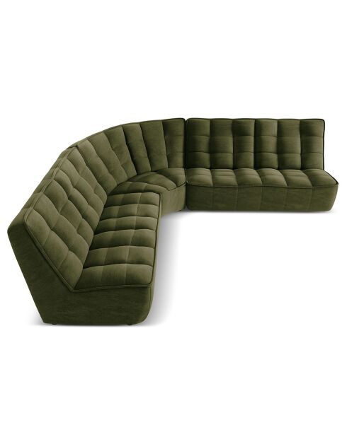Canapé d'angle modulable Symétrique Moni 6 places vert - 284x284x91 cm