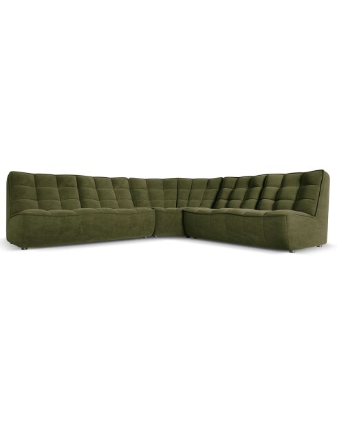 Canapé d'angle modulable Symétrique Moni 6 places vert - 284x284x91 cm