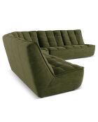 Canapé d'angle modulable Symétrique Moni 6 places vert - 284x284x91 cm