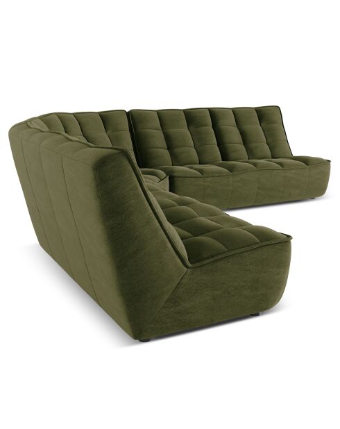 Canapé d'angle modulable Symétrique Moni 6 places vert - 284x284x91 cm