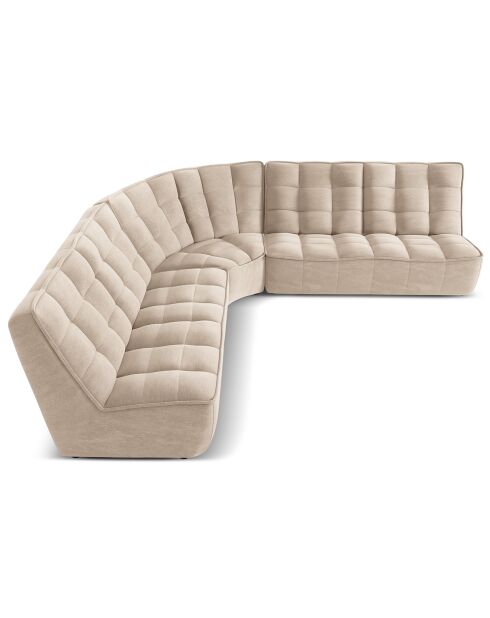 Canapé d'angle modulable Symétrique Moni 6 places beige - 284x284x91 cm