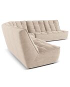 Canapé d'angle modulable Symétrique Moni 6 places beige - 284x284x91 cm