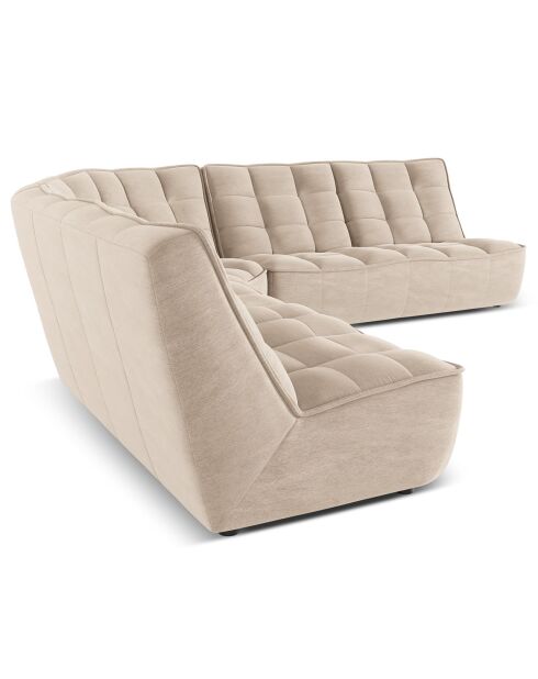Canapé d'angle modulable Symétrique Moni 6 places beige - 284x284x91 cm