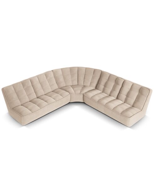Canapé d'angle modulable Symétrique Moni 6 places beige - 284x284x91 cm