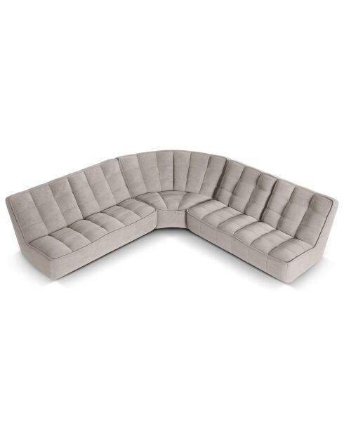 Canapé d'angle modulable Symétrique Moni 6 places gris clair - 284x284x91 cm