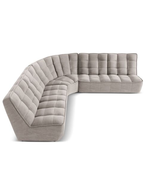 Canapé d'angle modulable Symétrique Moni 6 places gris clair - 284x284x91 cm