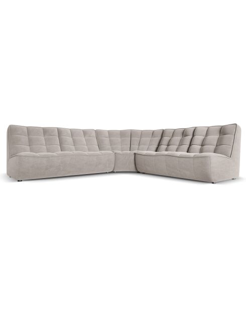 Canapé d'angle modulable Symétrique Moni 6 places gris clair - 284x284x91 cm
