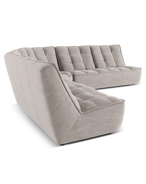 Canapé d'angle modulable Symétrique Moni 6 places gris clair - 284x284x91 cm