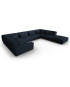 Canapé d'angle Droit panoramique modulable Lina 8 places bleu foncé - 434x319x78 cm