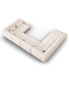 Canapé d'angle Gauche panoramique modulable Lina 8 places beige clair - 434x319x78 cm