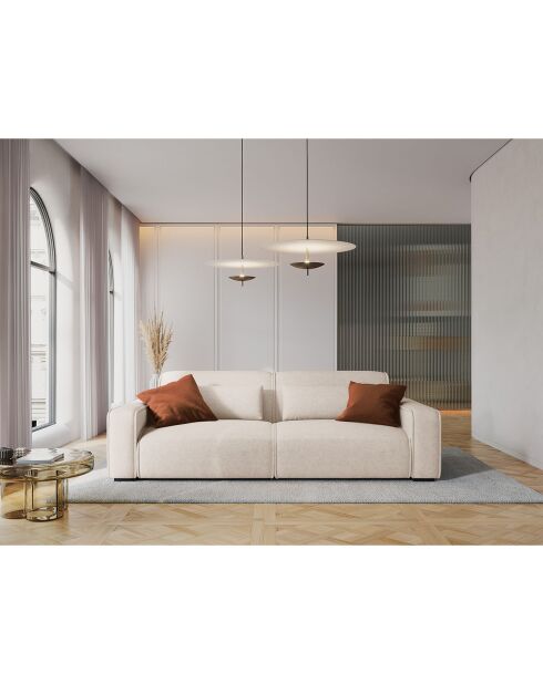 Canapé modulaire Lina 4 places beige clair - 248x117x78 cm