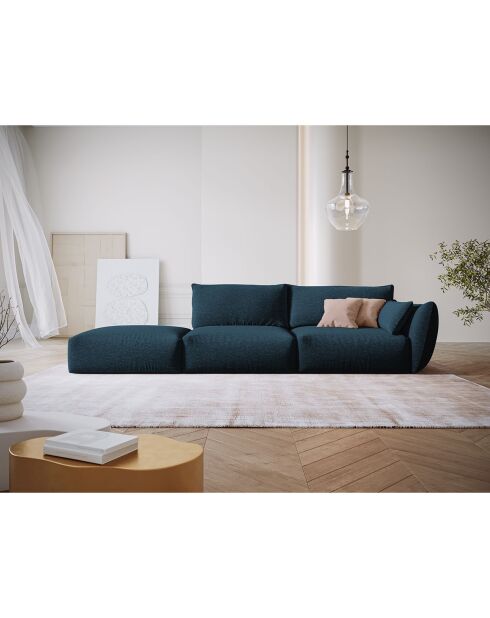 Canapé Gauche Clau 4 places bleu roi - 286x100x85 cm