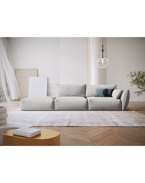 Canapé Gauche Clau 4 places gris clair - 286x100x85 cm