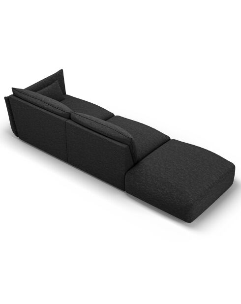 Canapé Gauche Clau 4 places noir - 286x100x85 cm