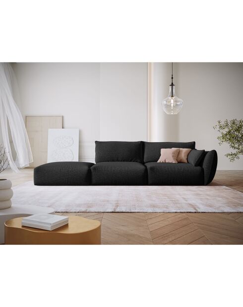 Canapé Gauche Clau 4 places noir - 286x100x85 cm