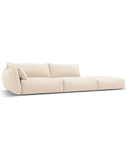 Canapé Droit Clau 4 places beige clair - 286x100x85 cm
