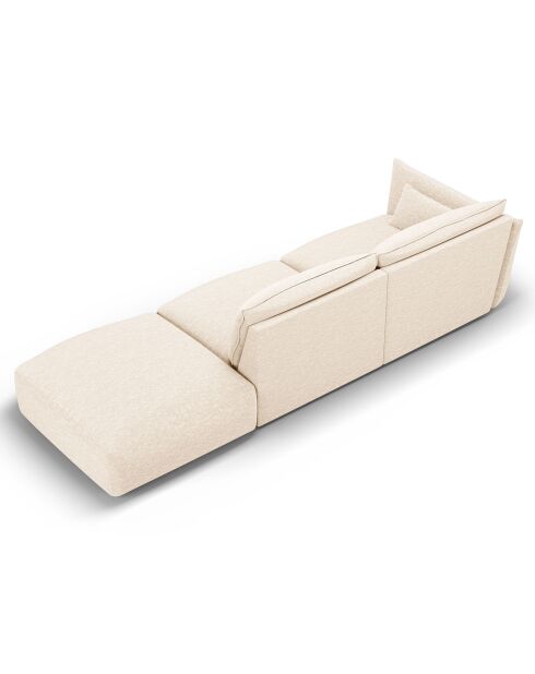 Canapé Droit Clau 4 places beige clair - 286x100x85 cm