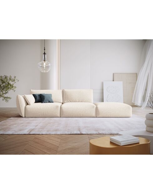 Canapé Droit Clau 4 places beige clair - 286x100x85 cm