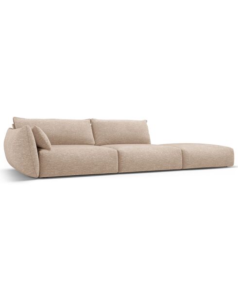 Canapé Droit Clau 4 places beige - 286x100x85 cm