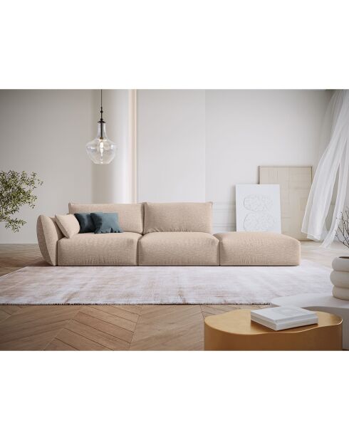 Canapé Droit Clau 4 places beige - 286x100x85 cm