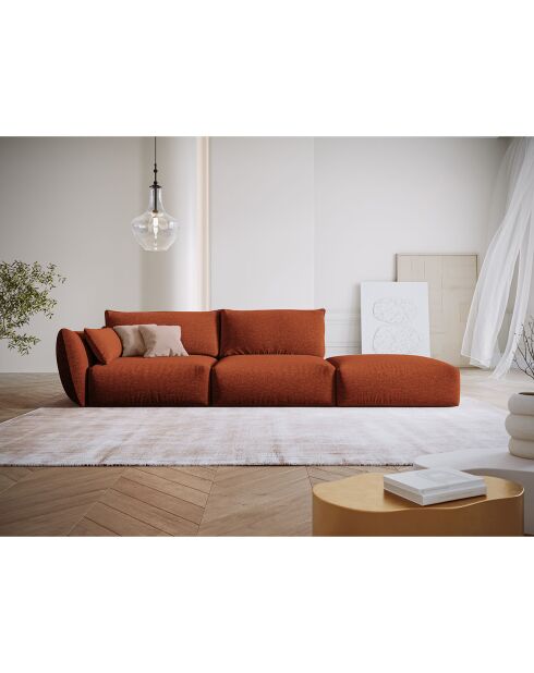 Canapé Droit Clau 4 places terracotta - 286x100x85 cm