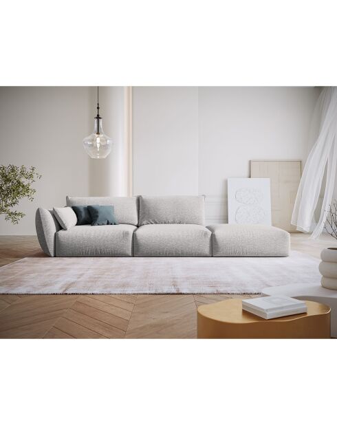 Canapé Droit Clau 4 places gris clair - 286x100x85 cm