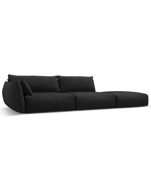 Canapé Droit Clau 4 places noir - 286x100x85 cm
