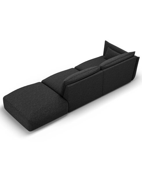 Canapé Droit Clau 4 places noir - 286x100x85 cm