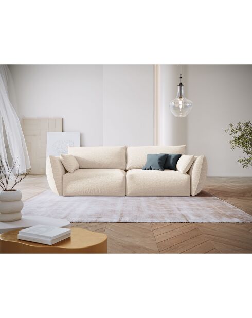 Canapé Clau 3 places beige clair - 208x100x85 cm