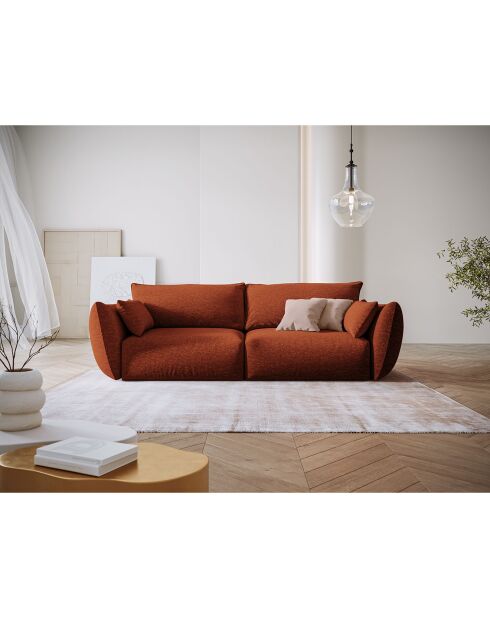 Canapé Clau 3 places terracotta - 208x100x85 cm