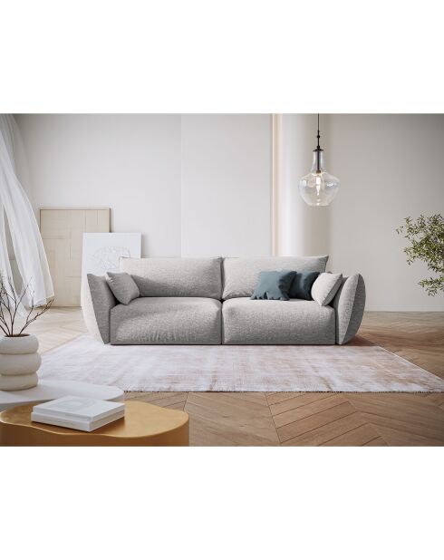 Canapé Clau 3 places gris clair - 208x100x85 cm